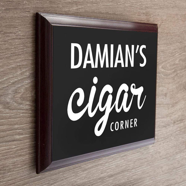 Metal Gifts & Accessories Personalized Plaques Classic Cigar Corner Plaque Treat Gifts