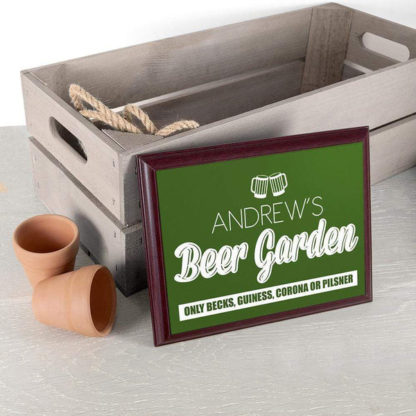 Metal Gifts & Accessories Personalized Plaques Welcome To My Beer Garden Plaque Treat Gifts