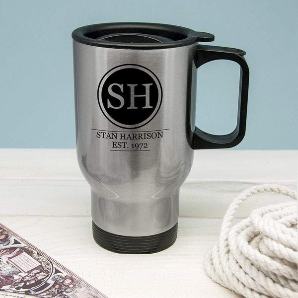 Metal Gifts & Accessories Silver Personalized Gift Ideas Monogram Travel Mug Treat Gifts
