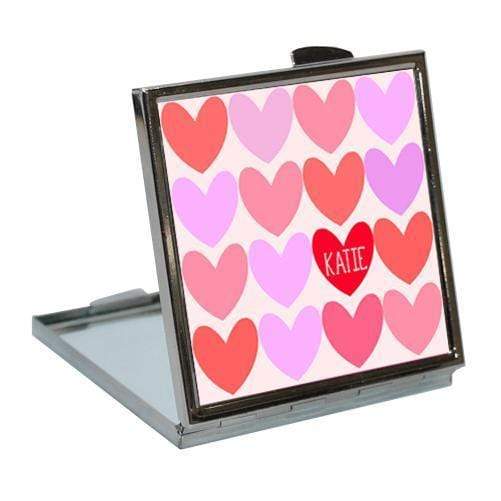 Metal Gifts & Accessories Unique Personalized Gifts  Love Hearts Compact Mirror Treat Gifts