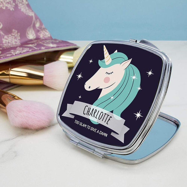 Metal Gifts & Accessories Unique Personalized Gifts  Sparkle Squad Square Navy Compact Mirror Treat Gifts