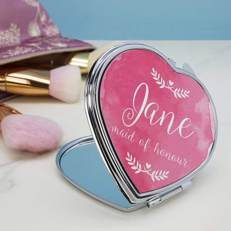 Metal Gifts & Accessories Unique Personalized Gifts  Wedding-Glam Compact Mirrors - Heart Treat Gifts