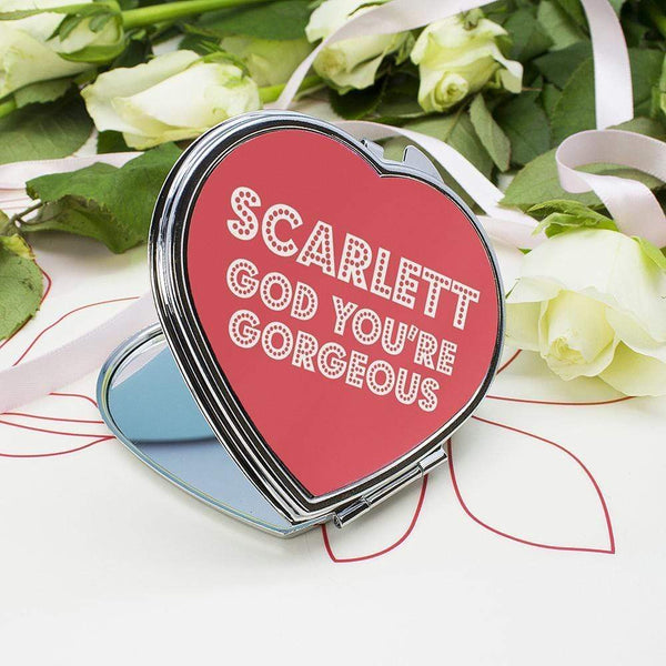 You're Gorgeous! Unique Personalized Gifts  Heart Compact Mirror