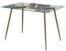 Metal & Glass Dining Table, Brown-Dining Tables-Brown-Metal frame with glass top-JadeMoghul Inc.