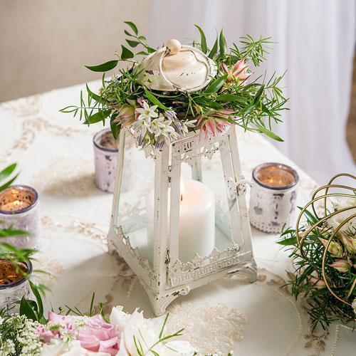 Metal & Glass Pyramid Lantern (Pack of 1)-Wedding Reception Decorations-JadeMoghul Inc.