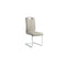 Metal & Leather Cantilever Style Side Chair with Chrome Base, Set of 2, Gray-Chairs-Gray-Metal & leather-JadeMoghul Inc.
