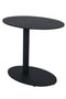 Metal Outdoor Side Table With Oval Top and Base, Black-Outdoor Side Tables-Black-Aluminum-JadeMoghul Inc.
