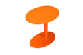Metal Outdoor Side Table With Oval Top and Base, Orange-Outdoor Side Tables-Orange-Aluminum-JadeMoghul Inc.