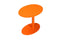 Metal Outdoor Side Table With Oval Top and Base, Orange-Outdoor Side Tables-Orange-Aluminum-JadeMoghul Inc.