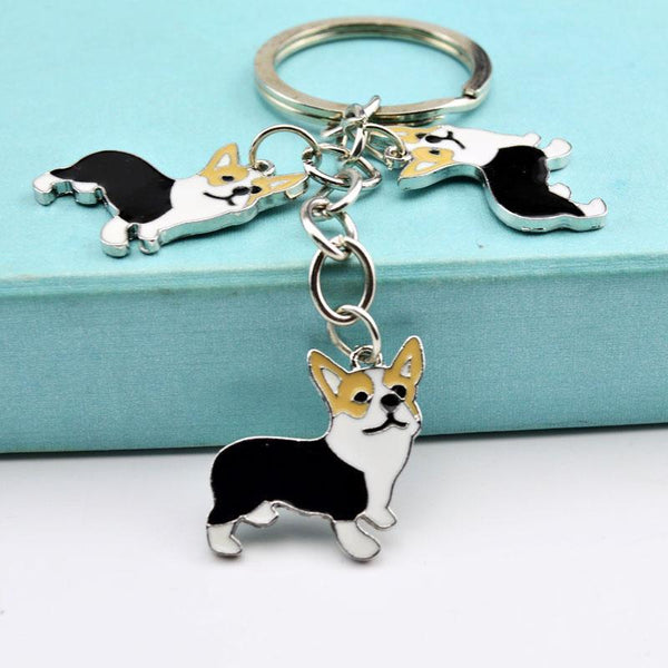 Metal PET Key Chain welsh Corgi Dogs Key Ring Bag charm Wholesale Lovely Keychain Car Keyring gift Women Jewelry Drop shipping-1-JadeMoghul Inc.