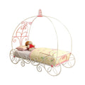 Metal Princess Full Size Bed, Pink & White