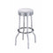 Metal Retro Ribbed Bar stool, Silver ,Set of 2