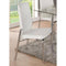 Metal Side Chair with Leatherette Seat and Back, Set of 2, White and Silver-Accent Chairs-White and Silver-Metal and Polyurethane-JadeMoghul Inc.