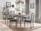 Metal Side Chairs with Fabric Padded Seat and Ladder Back Design, Gray, Set of Two-Dining Chairs-Gray-Metal, Wood and Fabric-JadeMoghul Inc.