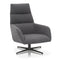 Metal Swivel Club Chair With Highly comfortable Back Gray-Armchairs and Accent Chairs-Gray-Metal-JadeMoghul Inc.