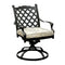 Metal Swivel Rocker Chair with Removable Fabric Cushion, Pack of Two, Black and White-Living Room Furniture Sets-Black and White-Fabric and Metal-JadeMoghul Inc.