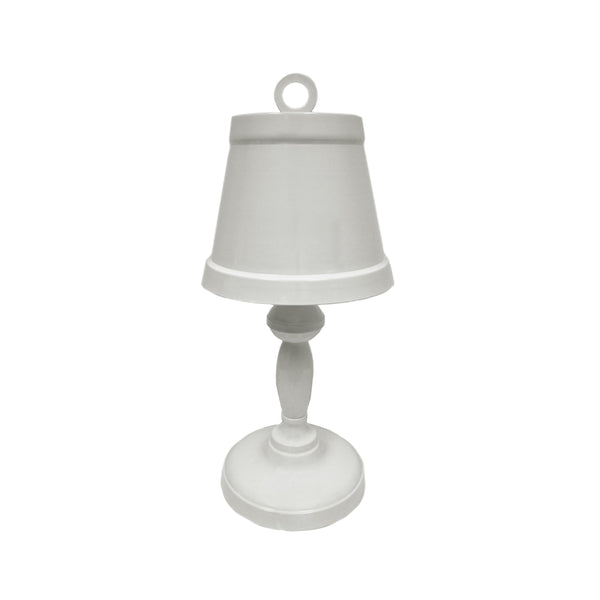 Metal Table Lamp with Ring Accent On Top and Round Base, White, Large-Table & Desk Lamp-White-Metal-JadeMoghul Inc.