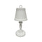 Metal Table Lamp with Ring Accent On Top and Round Base, White, Small-Table & Desk Lamp-White-Metal-JadeMoghul Inc.