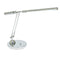 Metal Table Lamp with Sleek Structure and Long Adjustable Halogen Light Bulb, Silver-Table & Desk Lamp-Silver-Metal-JadeMoghul Inc.