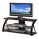 Metal TV stand With 3 Glass Shelves, Black