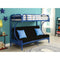 Metal Twin over Full Size Futon Bunk Bed With Built-in Side Ladders, Navy Blue-Bedroom Furniture-Blue-Metal-JadeMoghul Inc.