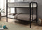 Metal Twin over Twin Bunk Bed In Contemporary Style, Black-Bedroom Furniture-Black-Metal-JadeMoghul Inc.