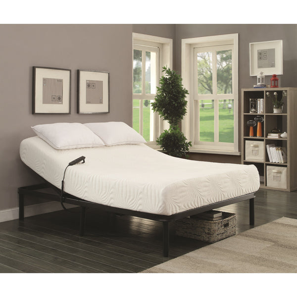 Metal Twin Size Adjustable Bed with Remote, Black-Bedroom Furniture-Black-Metal-JadeMoghul Inc.