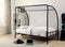 Metal Twin Size Soccer Goal Bed with Real Nylon Net, Black-Bedroom Furniture-Black-Metal-JadeMoghul Inc.
