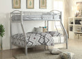 Metal Twin/Full Bunk Bed, Silver