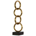 Metal Vertical Chain Abstract Sculpture, Gold-Sculptures-Gold-Metal-JadeMoghul Inc.