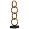 Metal Vertical Chain Abstract Sculpture, Gold-Sculptures-Gold-Metal-JadeMoghul Inc.