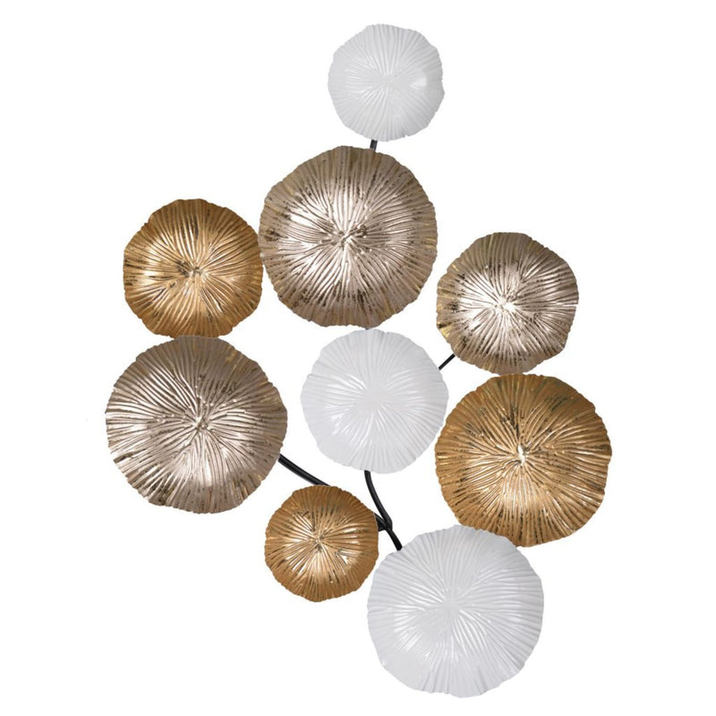 Metal Wall Accent with Unique Circle Shaped Cluster, Multicolor-Metal Wall Decor-Multicolor-Metal-JadeMoghul Inc.
