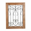 Wood and Metal Scroll Wall Decor, Brown and Black