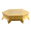 Metal Wedding Cake Stand 14 inches, Gold-Dessert and Cake Stands-Gold-Aluminum-JadeMoghul Inc.