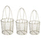 Metal Wire Mesh Storage Basket, Set of 3, Brown-Baskets-Brown-Metal-JadeMoghul Inc.