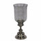 Metal/Glass Candle Holder, Gray & Silver-Candleholders-Gray & Silver-Metal/Glass-JadeMoghul Inc.