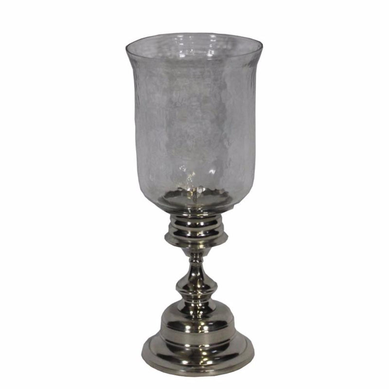 Metal/Glass Candle Holder, Gray & Silver-Candleholders-Gray & Silver-Metal/Glass-JadeMoghul Inc.