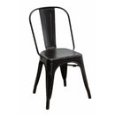 Metallic Chic Industrial Dining Chair, Black, Set of 4-Dining Chairs-Black-Metal-JadeMoghul Inc.