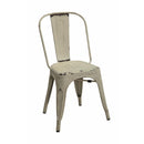 Metallic Chic Industrial Dining Chair, White, Set of 4-Dining Chairs-White-Metal-JadeMoghul Inc.