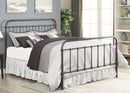 Metallic Eastern King Size Bed, Dark Bronze-Bedroom Furniture-Bronze-Metal-JadeMoghul Inc.
