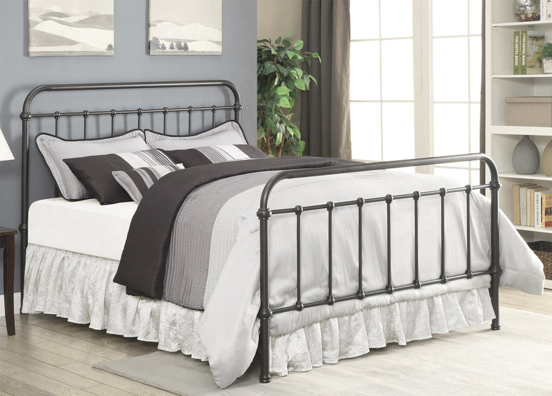 Metallic Eastern King Size Bed, Dark Bronze-Bedroom Furniture-Bronze-Metal-JadeMoghul Inc.