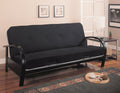 Metallic Futon Frame, Black-Sofas Sectionals & Loveseat-Black-Metal-JadeMoghul Inc.