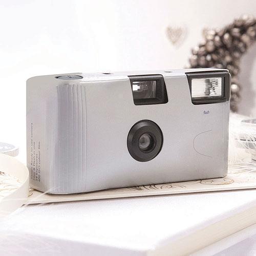 Metallic Silver Single Use Camera – Solid Color Design (Pack of 1)-Disposable Cameras-JadeMoghul Inc.