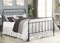 Metallic Twin Size Bed, Dark Bronze-Bedroom Furniture-Bronze-Metal-JadeMoghul Inc.