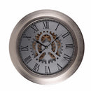 Metallic Wall Clock, Metallic Grey-Wall clocks-Metallic Gray-iron plastic-JadeMoghul Inc.