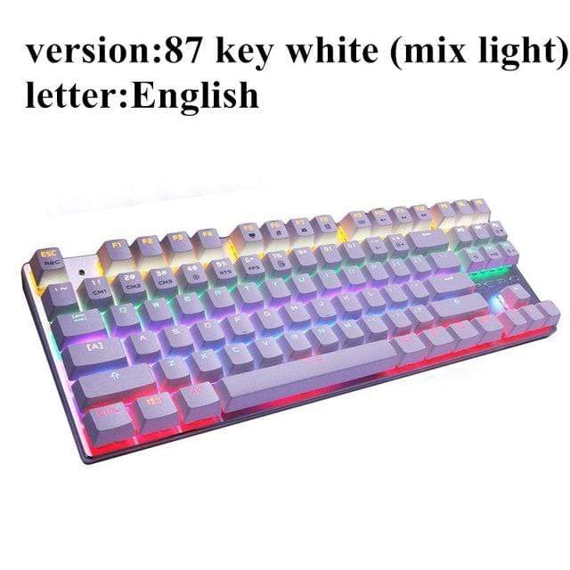 Metoo  Edition Mechanical Keyboard 87 keys Blue Switch Gaming Keyboards for Tablet Desktop  Russian sticker JadeMoghul Inc. 