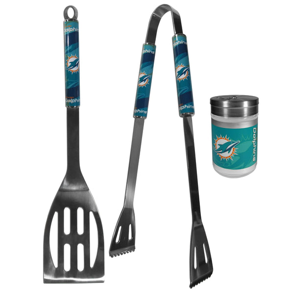 Miami Dolphins 2pc BBQ Set with Season Shaker-Tailgating Accessories-JadeMoghul Inc.