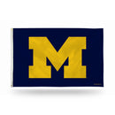 Banner Logo Michigan Banner Flag Yellow "M" On Navy Background