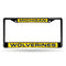 Black License Plate Frame Michigan Black Laser Chrome Frame