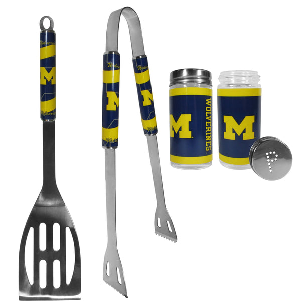 Michigan Wolverines 2pc BBQ Set with Tailgate Salt & Pepper Shakers-Tailgating Accessories-JadeMoghul Inc.